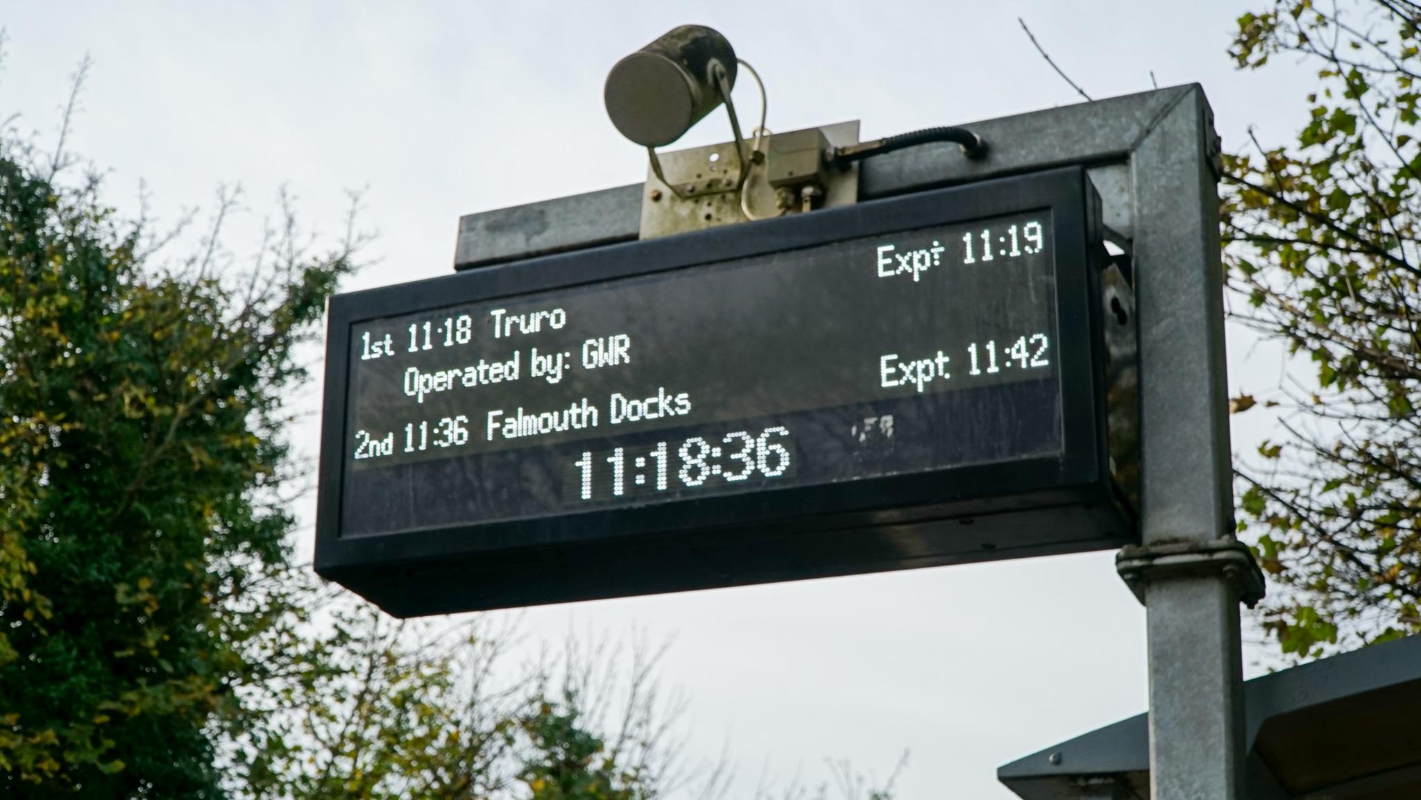 Falmouth to truro train sign