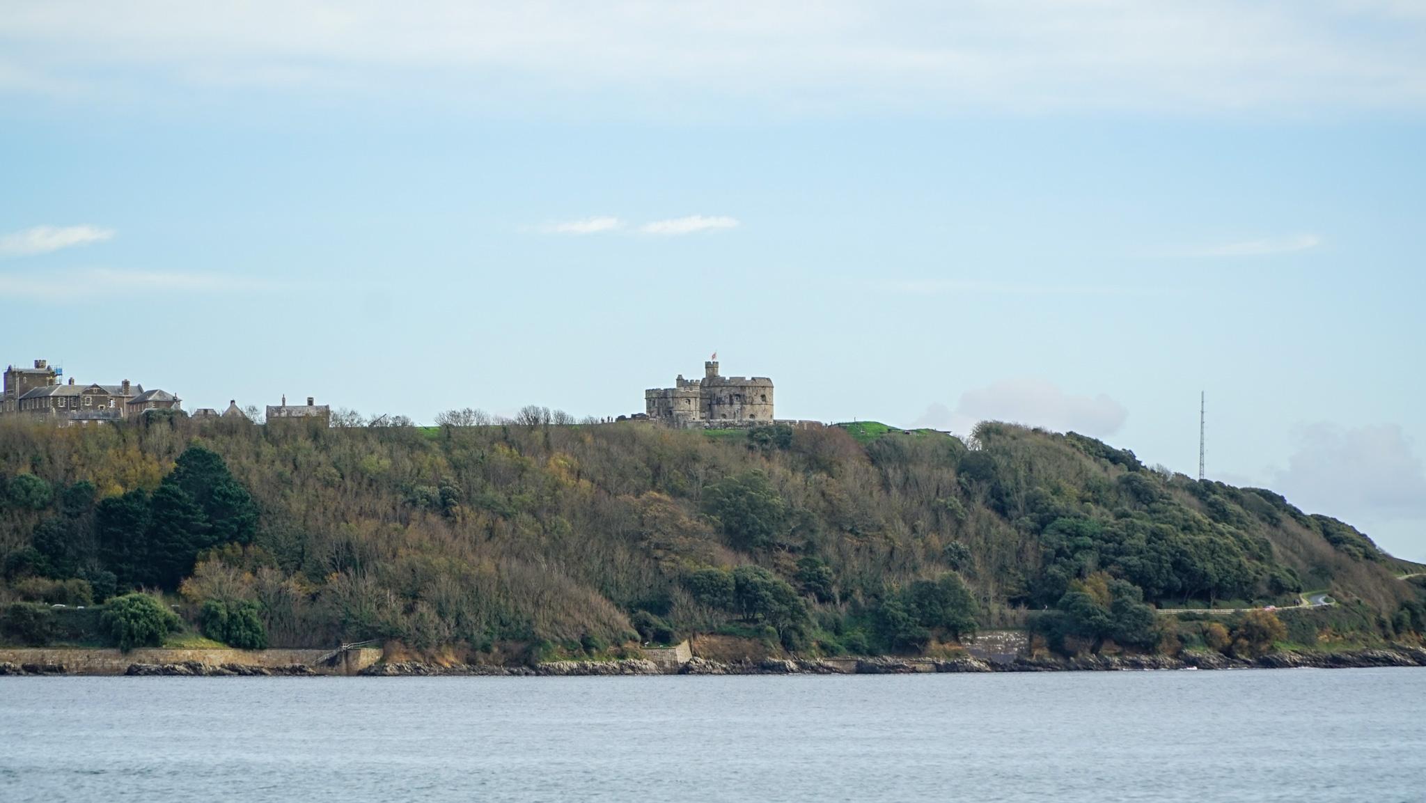 Pendennis castle from a distance in Falmouth