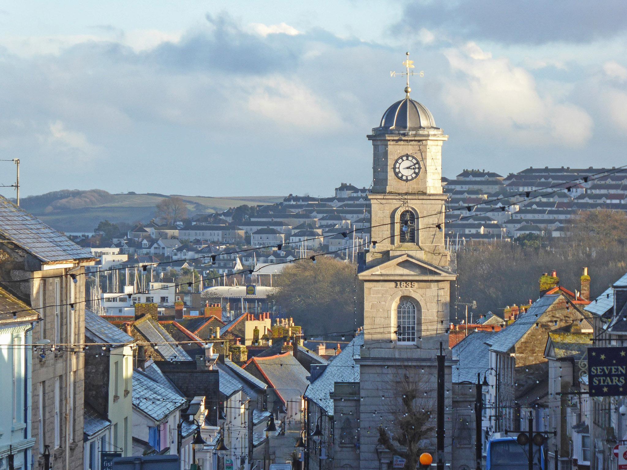 Penryn Town Centre and Clock Tower