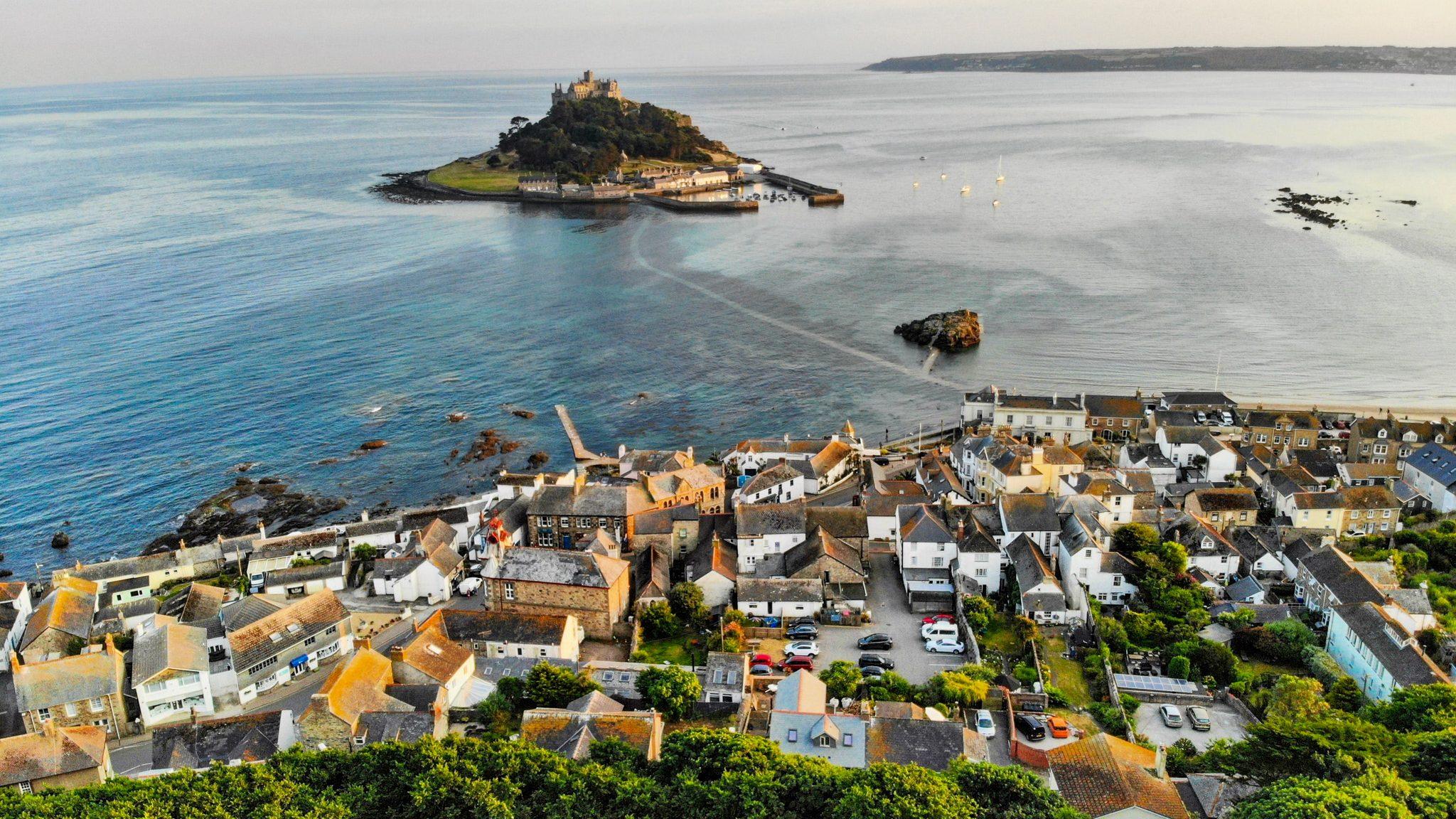 Marazion and St Michaels Mount in the background