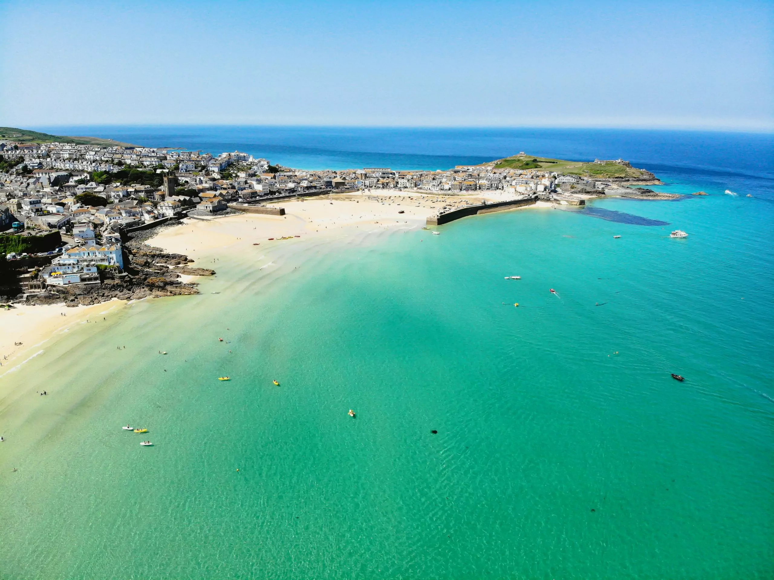 st ives drone shot