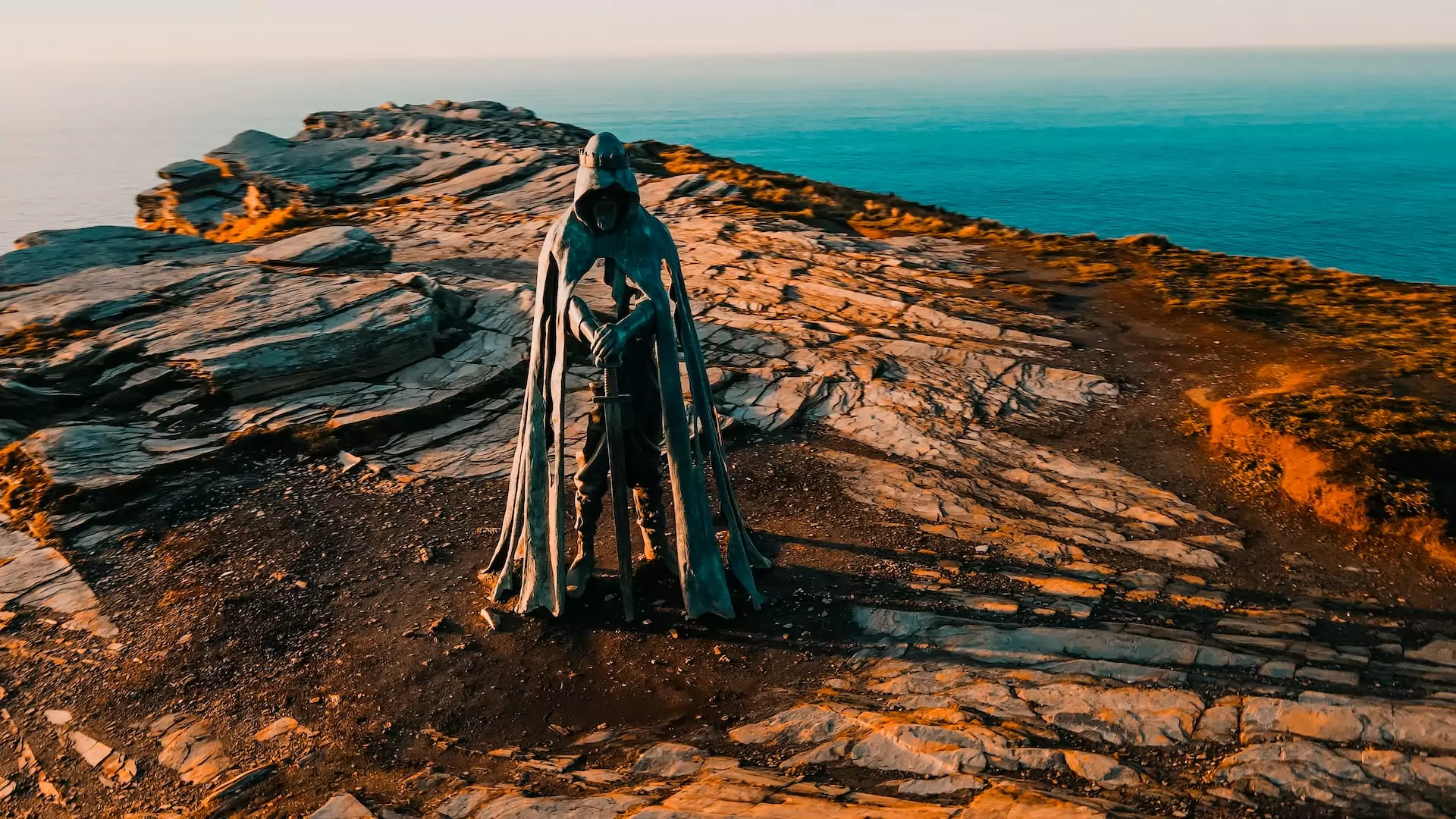 King Arthur statue in Tintagel