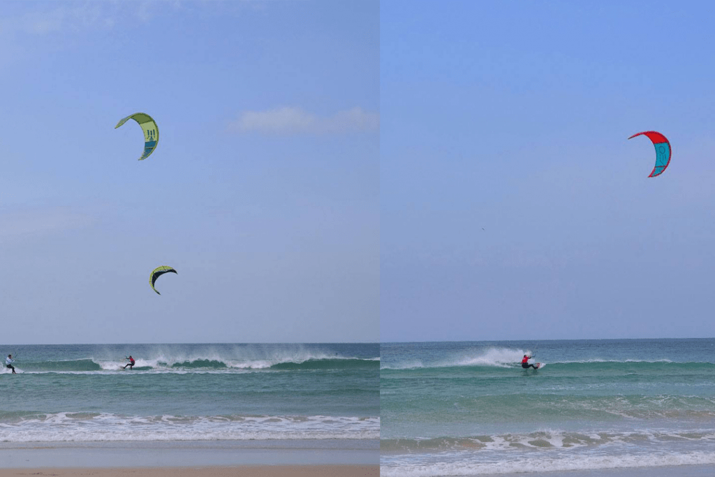 kitesurfing at Watergate Bay