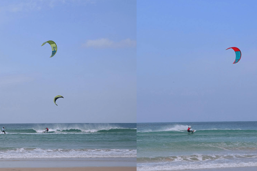 kitesurfing at Watergate Bay