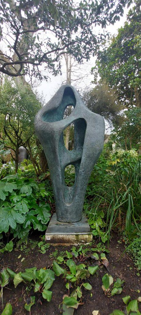 Barbara Hepworth sculpture among the garden plants