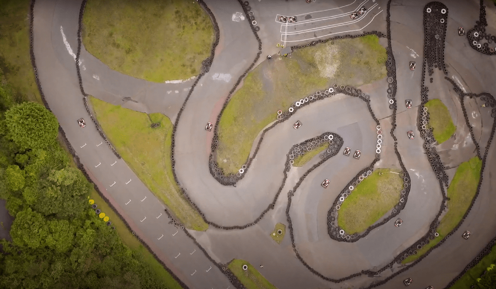 adrenaline quarry karting track from above
