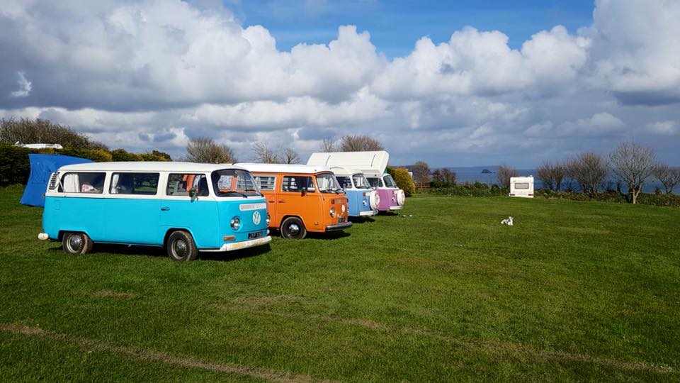 Treloan beach camping with vw vans